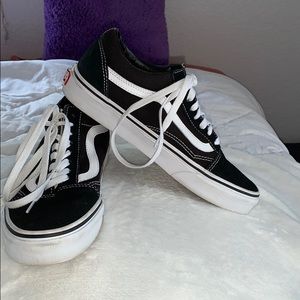 Black and White Lace-Up Vans! Worn Once!!